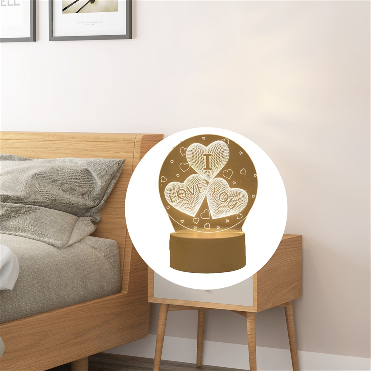 A72P Night Light Acrylic Bedroom Bedside LED Table Lamp Holiday Event Gift System Gifts