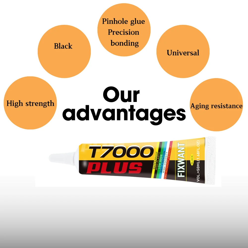 FIXWANT T7000 PLUS colle noir téléphone portable tablette réparation couvercle de batterie LCD cadre adhésif T-7000 fort composants électroniques colle