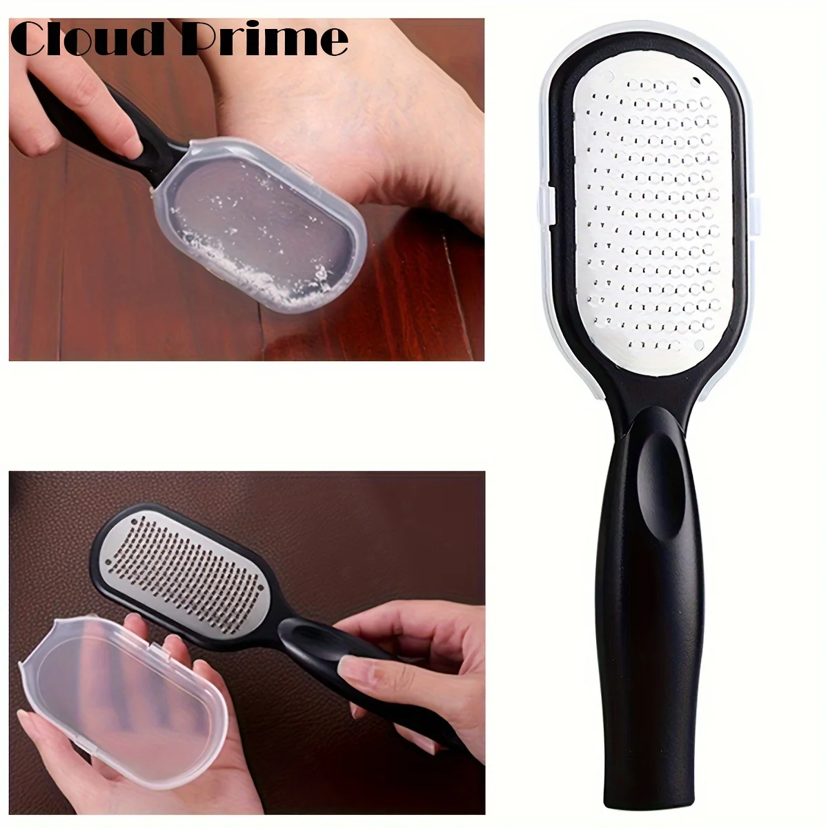 Lima per piedi per pedicure in acciaio inossidabile: rimozione calli e pelle morta con scatola portaoggetti, strumenti professionali per pedicure per piedi lisci