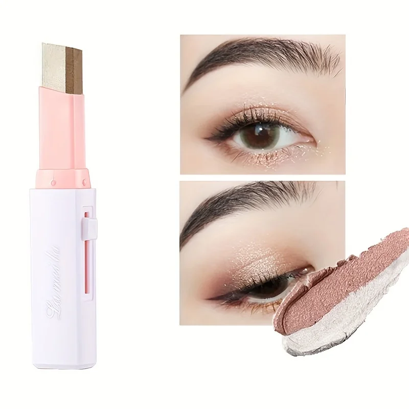 อายแชโดว์สีคู่ Pearlescent อายแชโดว์ดินสอ Glitter Liner Highlighter Multicolor Eye Shadow Eyes แต่งหน้าเครื่องสําอาง