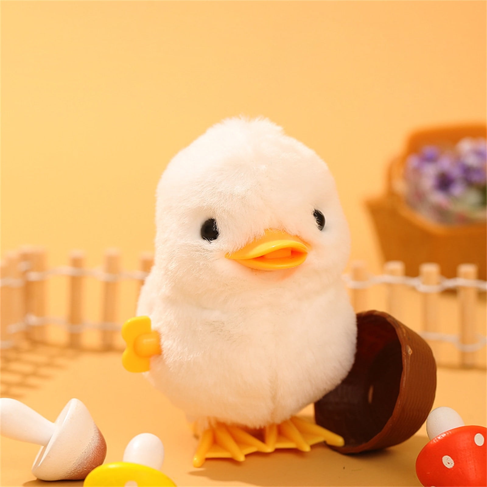 1PCS Yellow Jumping Chicken Plush Toys Moveable Chain Winding Soft Dolls Simulation Anime Plushie children's Birthday gift
