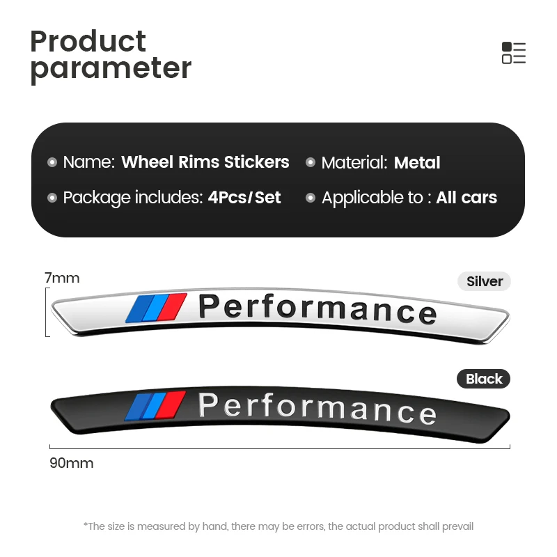4 Uds. Pegatinas de aluminio con logotipo de coche para decoración de cubo de rueda de coche para BMW M Performance M3 M5 M6 Power E70 F11 G20 F25 E30 F31 E83 m3