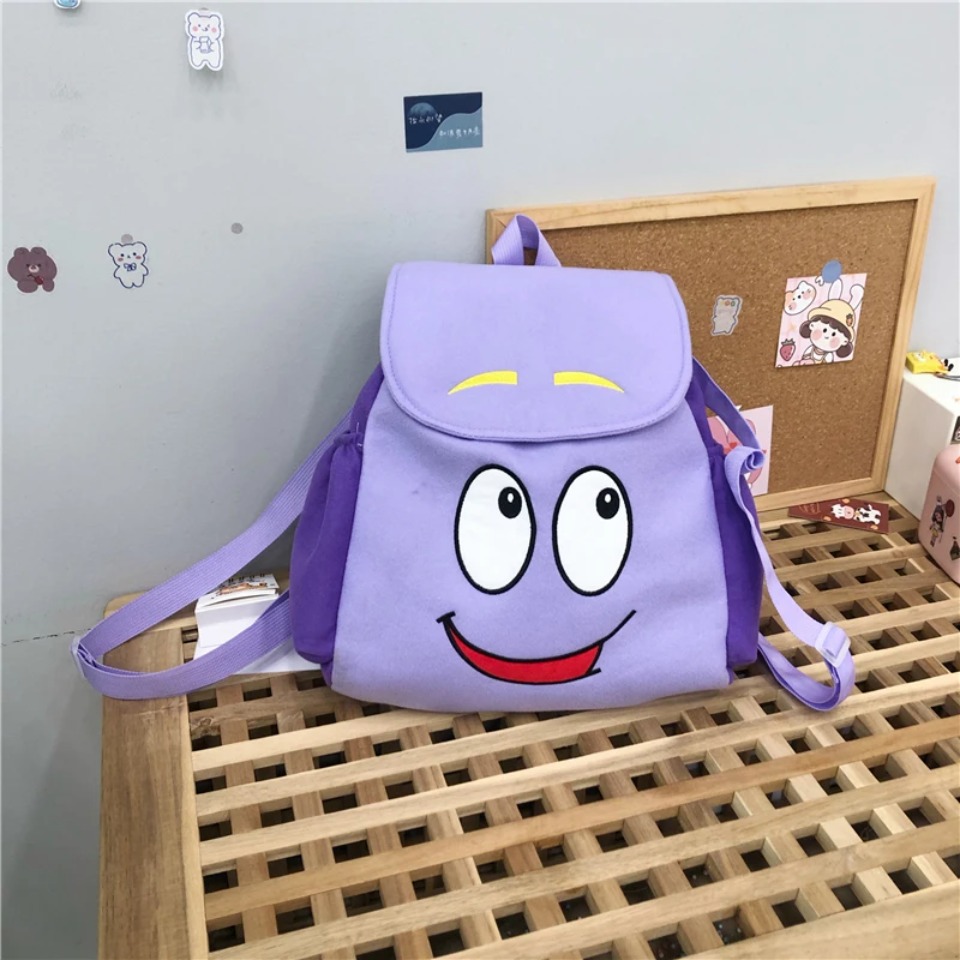 Borsa di salvataggio per zaino Dora Explorer con mappa, giocattoli per la scuola materna, regali di Natale viola