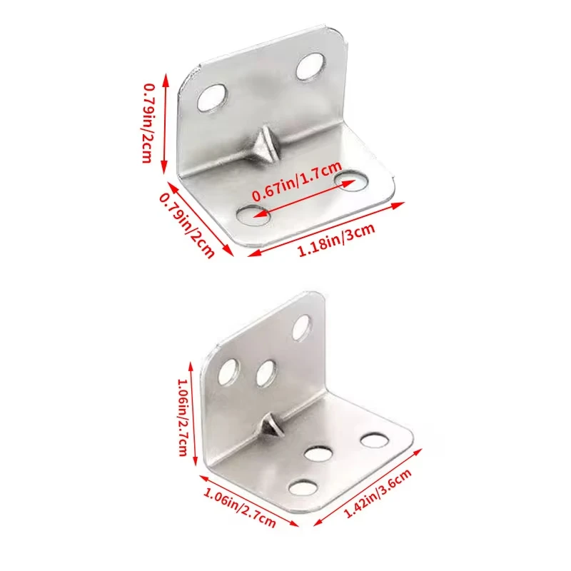 4-hole 6-hole L-shaped corner code hardware right angle bracket cabinet fastener, suitable for cabinet tables, chairs, beds