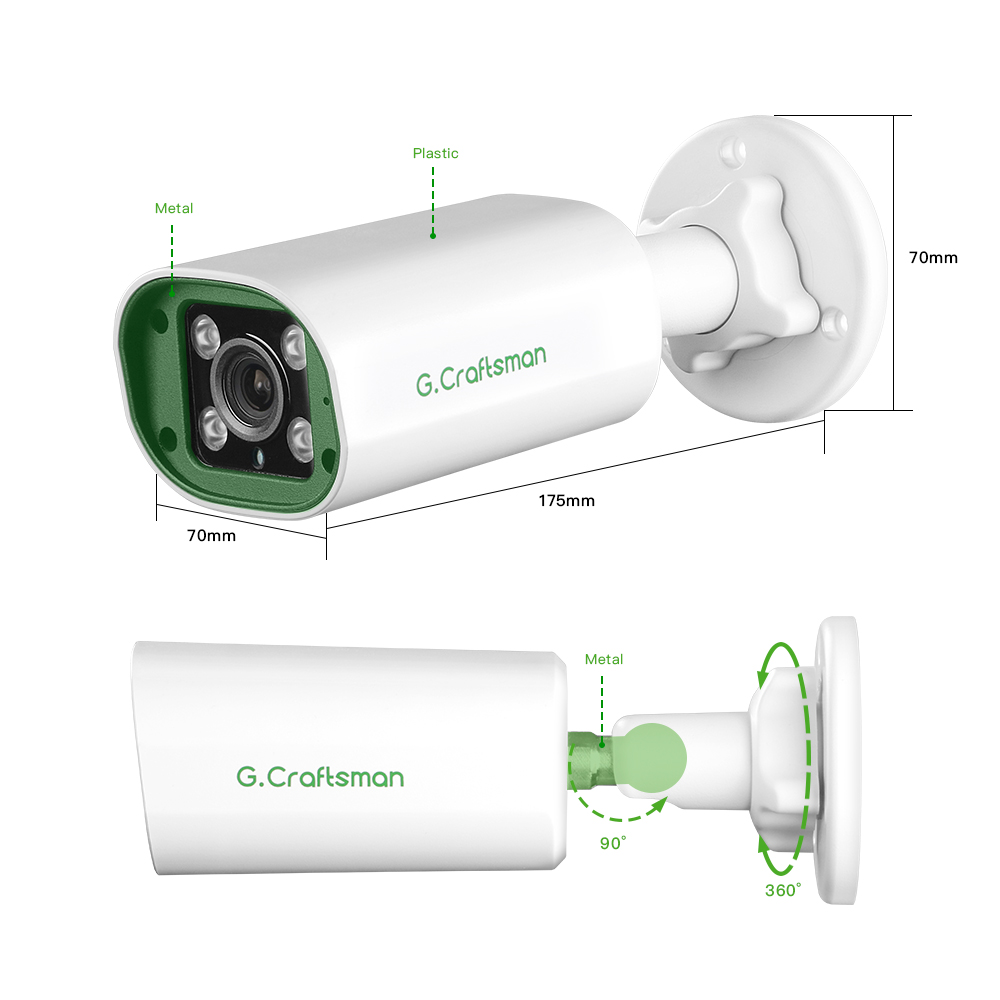 PB GC 4MP POE IP-камера , встроенный микрофон, обнаружение движения/лица, ONVIF, ИК-система видеонаблюдения, для дома/бизнеса