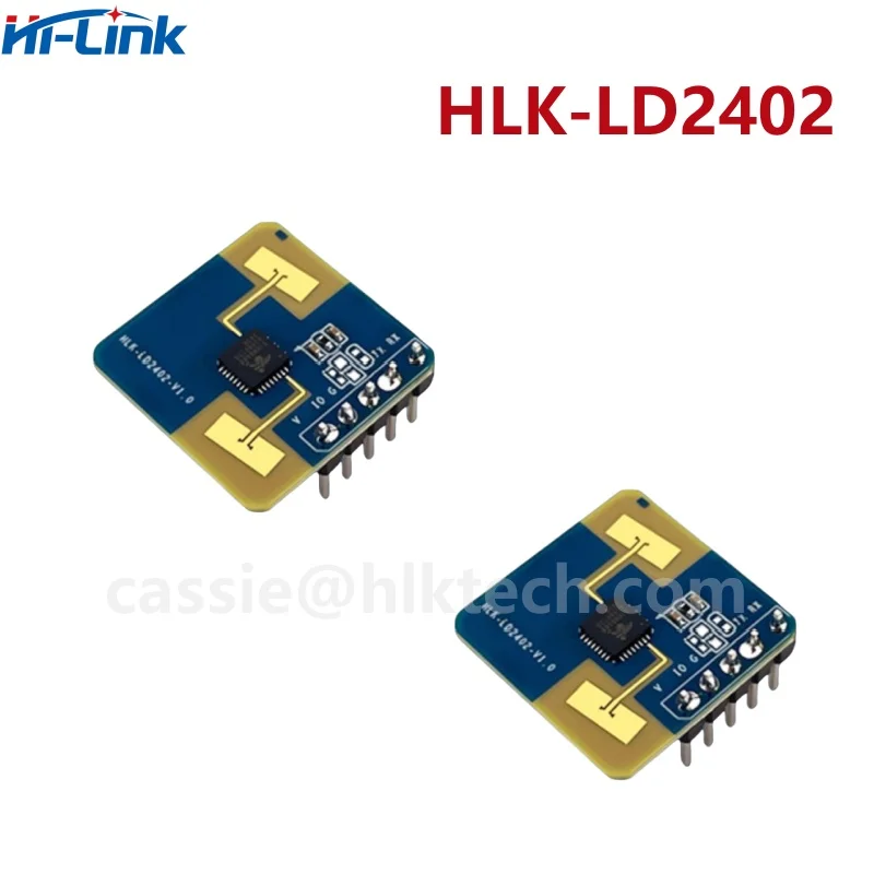 Hi-Link HLK-LD2402 24G Статическое обнаружение присутствия человеческого тела 7 м Датчик миллиметровой волны AIoT Радарный модуль Интерфейсы GPIO и UART