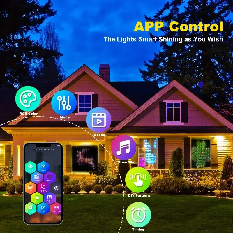 400LEDs Smart Curtain Lights Bluetooth App Control DIY LED String RGB Fairy Lights Music Change Display for Window Bedroom Decor