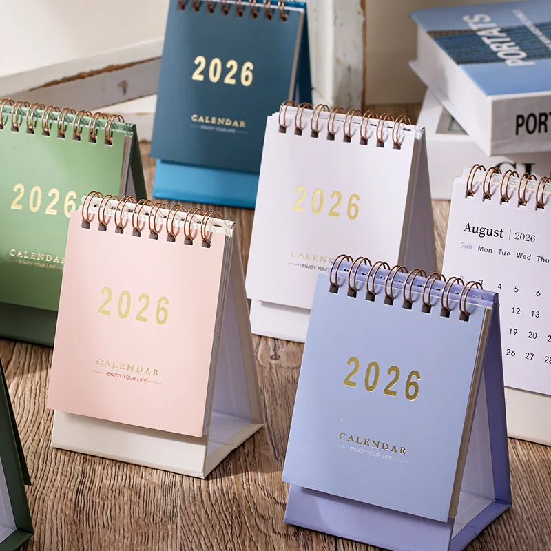 2026  Simple Calendar Small Desk Calendar Creative Coil Calendar Planner Desktop Decoration Office Stationery 2026