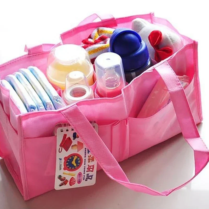 Bolsa múmia portátil, grande capacidade, sacola de bebê, organizador de fraldas, bolsa de maternidade, armazenamento de garrafa, multifuncional, bolsa separada