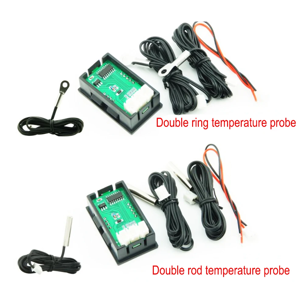 DC4-30V 100Cm Kỹ Thuật Số DC Đơn Vôn Kế Và Nhiệt Kế Cảm Biến Nhiệt Độ Báo Với NTC 10K 3950 Đầu Dò Nhiệt Độ Máy đồng Hồ Đo