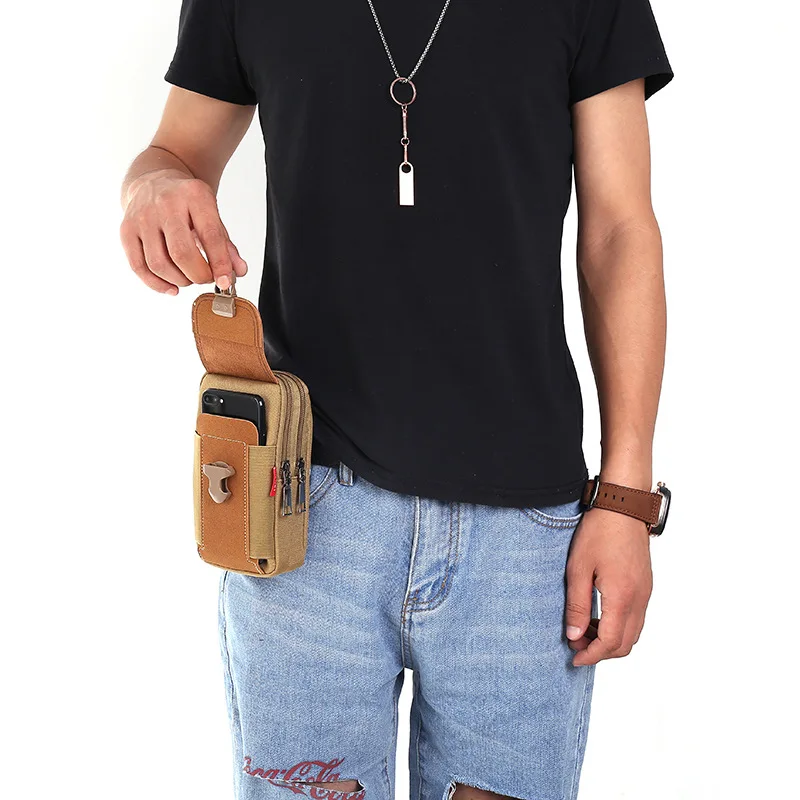 Man กระเป๋าเข็มขัดกระเป๋าโทรศัพท์มือถือสําหรับชายโทรศัพท์ HOLSTER กระเป๋า MOLLE เอวกระเป๋าขนาดเล็กยุทธวิธีเข็มขัดกระเป๋าเป้สะพายหลังผู้ถือบัตร