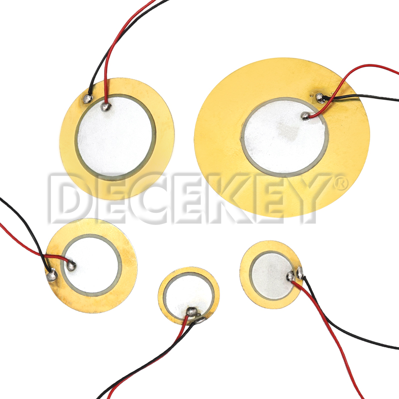 Placas de oblea de cerámica piezoeléctricas con cable, diámetro 12MM 15MM 18MM 20MM 27MM 35MM 50MM altavoz zumbador de cobre, 10/20 piezas