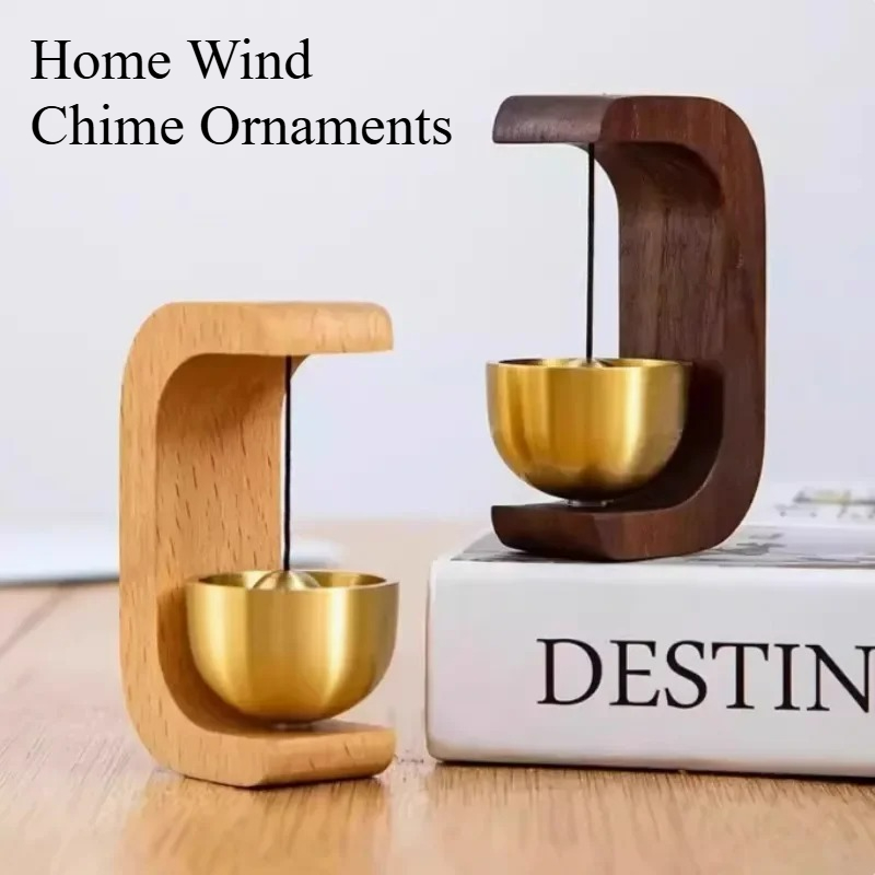Dopamine Wind Chime Magnetic Indoor Wind Chime, Oak Material Doorbell Copper Bell, Walnut Copper Trim Home Wind Chime Doorbell