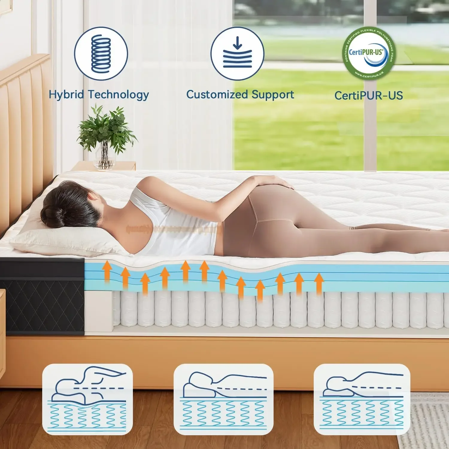 12 Inch Twin Mattress in a Box, Memory Foam Hybrid Mattress with Individually Pocketed Springs for Isolate Motion, Pressure Reli