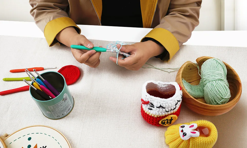 KOKNIT 1 Cái Móc Phối Kích Thước 1.0 Sang 10.0Mm Tay Cầm Mềm Đan Móc Kim Thủ Công DIY Sợi kim Chỉ May Vá Cho Mẹ Của Quà Tặng