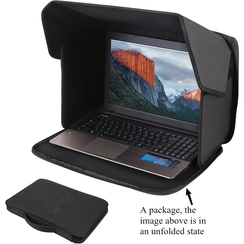 Bolsa para computadora portátil, parasol para computadora portátil, cubierta ligera de privacidad con protección solar para computadora portátil para trabajar en el exterior de 14 pulgadas