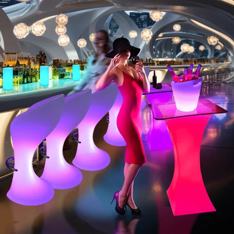 Móveis para salão de bar, boate, iluminado, à prova d'água, led, mesa de bar, móveis para coquetel, móveis para festa