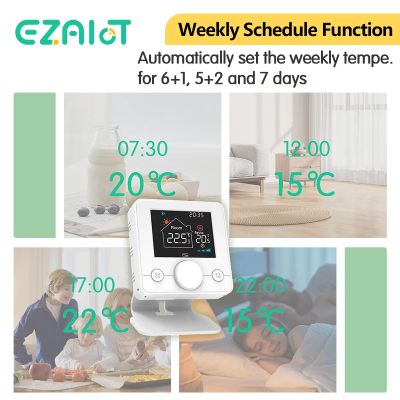 Termostato y receptor inalámbrico inteligente Tuya para caldera WiFi programable temperatura de calefacción ambiente control remoto voz Google