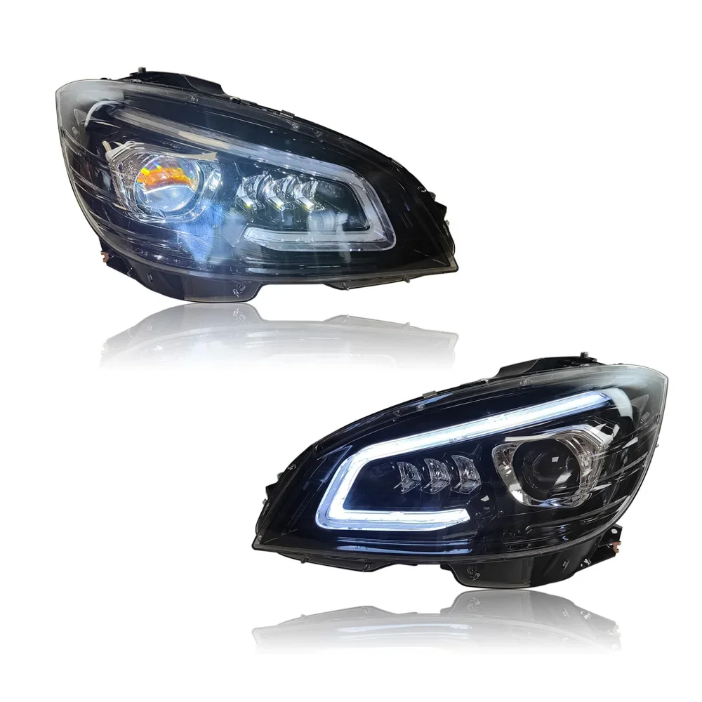 HOSI forBeC-Class W204 modified headlights 08-11 upgraded all LED headlights assembly GT style headlamp