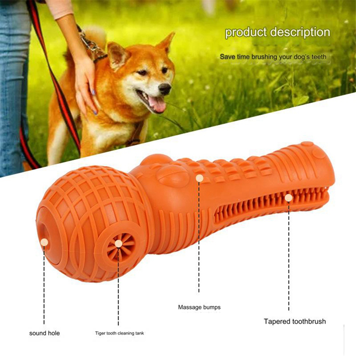 BABQ Juguete para Perros Rollo Simulación Cocodrilo Molar Stick Cepillo de Dientes para Perros Limpieza de Dientes Vocales Verde