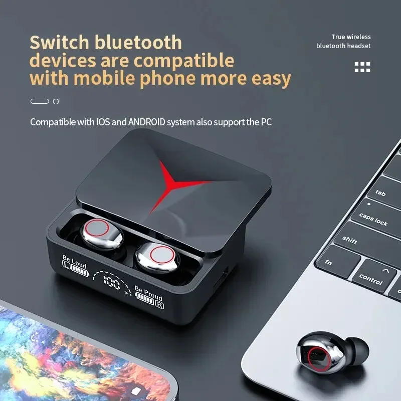 M90 tws bluetooth 5.3 fones de ouvido sem fio controle toque gaming alta fidelidade som estéreo redução ruído com microfone