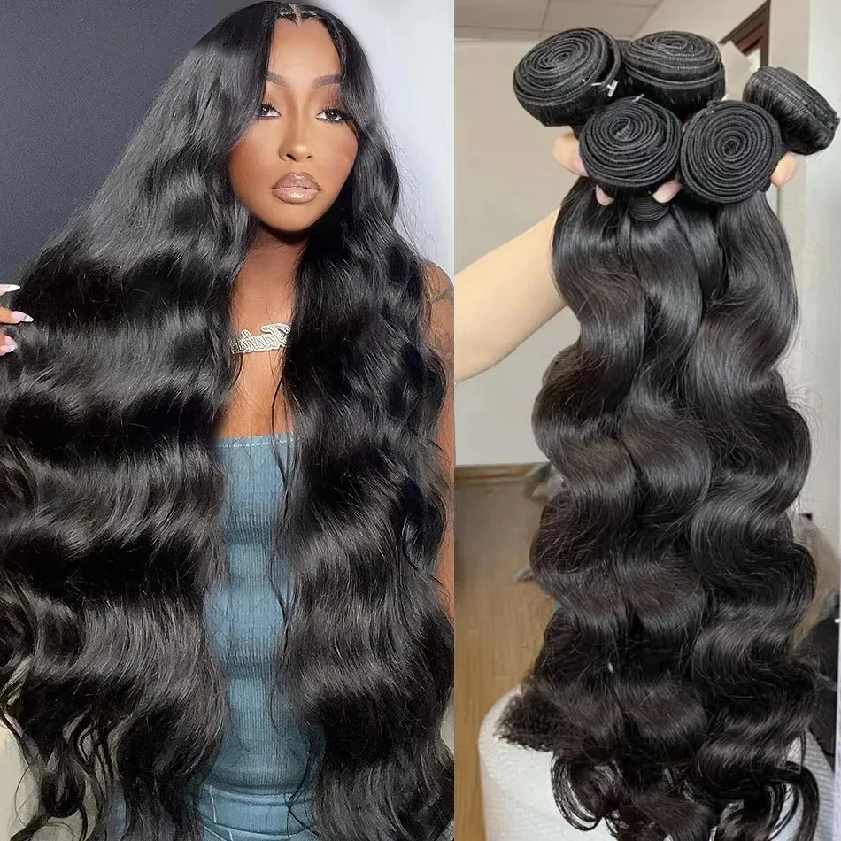 Rosabeauty feixes de cabelo humano onda do corpo 26 28 30 32 Polegada 100% não processado tecer cabelo virgem brasileiro cabelo humano real natural