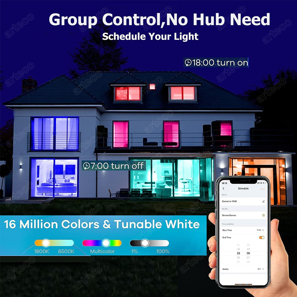 Tuya Bluetooth Smart LED Birne WiFi Glühbirnen Dimmbare Scheinwerfer Birne 15W E27 RGB + CW + WW LED Farbwechsel Lampe Für Wohnkultur