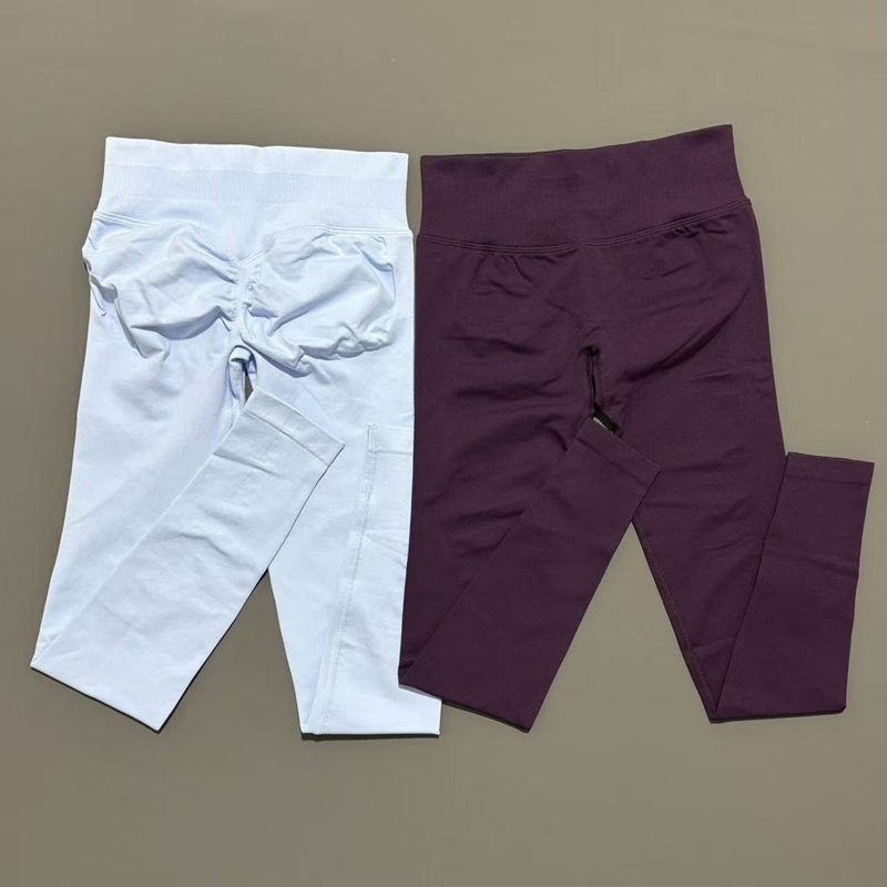 No Logo Women Sports Leggings High Elasticity Shorts Butt Lifting Yoga Pant Seamless Tummy Control Fitness Workout Leggings