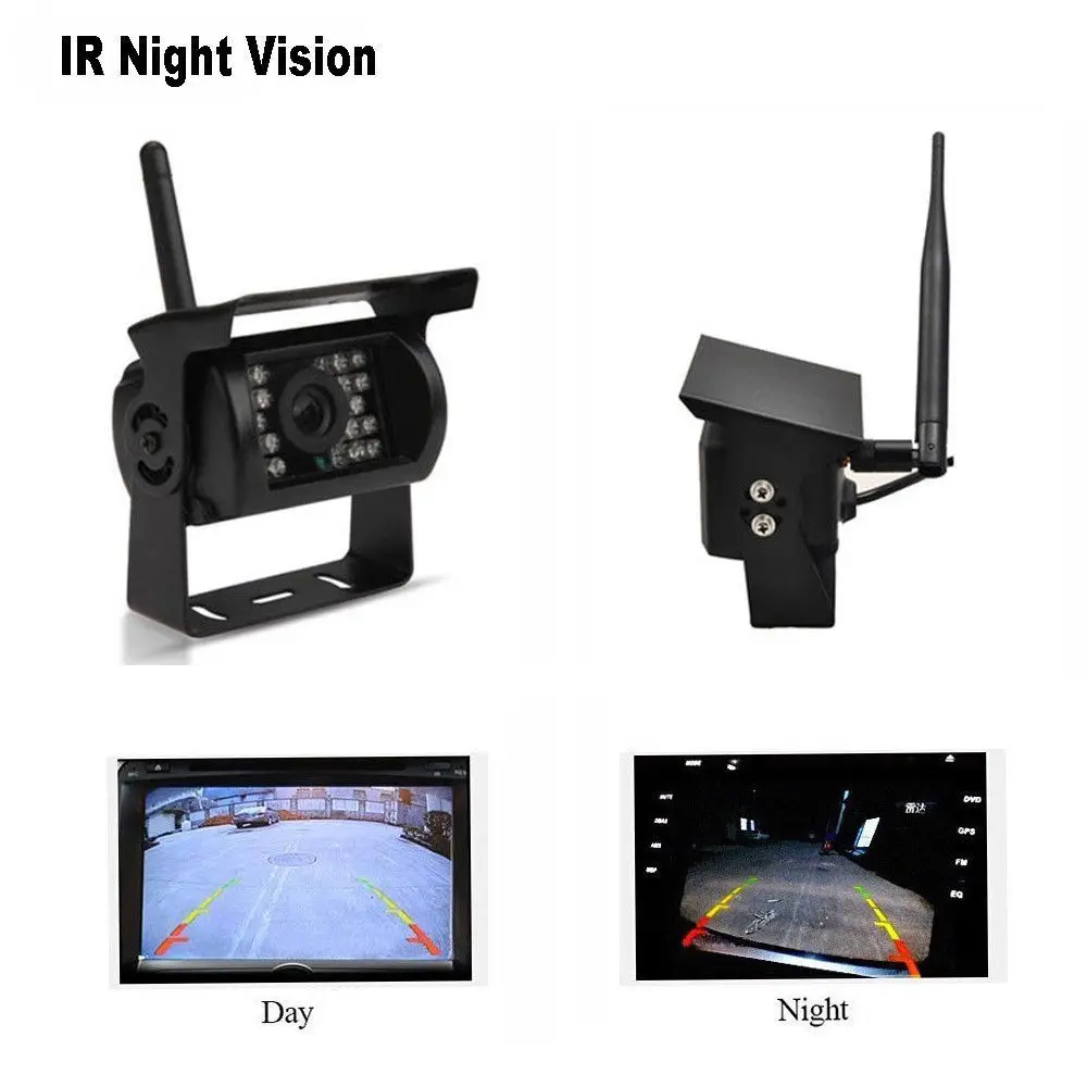 Podofo Auto Drahtlose Rückfahr Parkplatz Recorder Back Up Camara System Für RV Bus Lkw 7 "Monitor System Fahrzeug CCTV Kamera 2CH