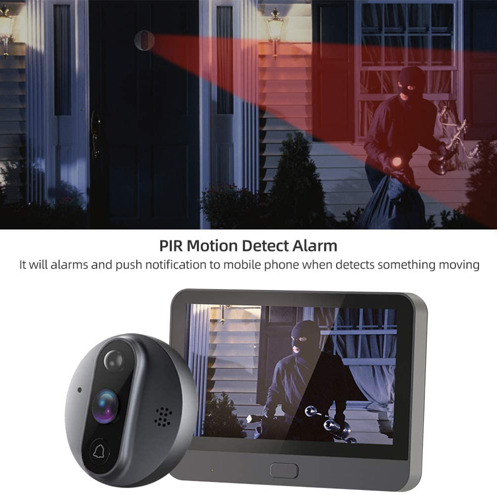 Smart Tuya 1080P WiFi Türklingel Auge Guckloch Kamera 5000mAh Audio 4,3' PIR FHD Infrarot Alexa Google Ankündigung digital Viewer