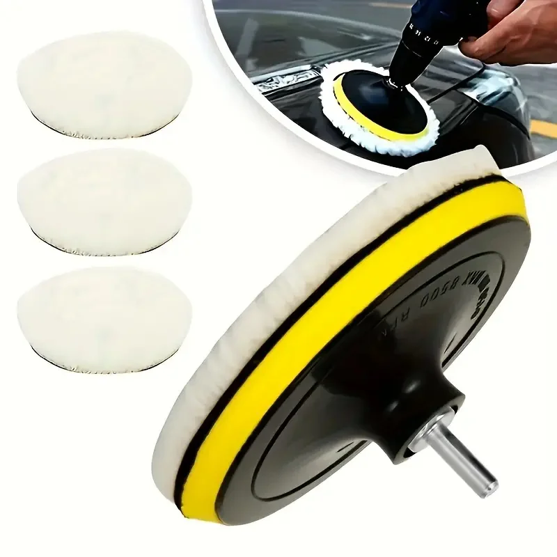 5 pezzi set di tamponi per lucidatura per auto in lana per lucidatrice ceretta lucidatura lucidatura lucidatura tamponi per lucidatura per la cura della vernice automatica 3/4/5/6/7 pollici