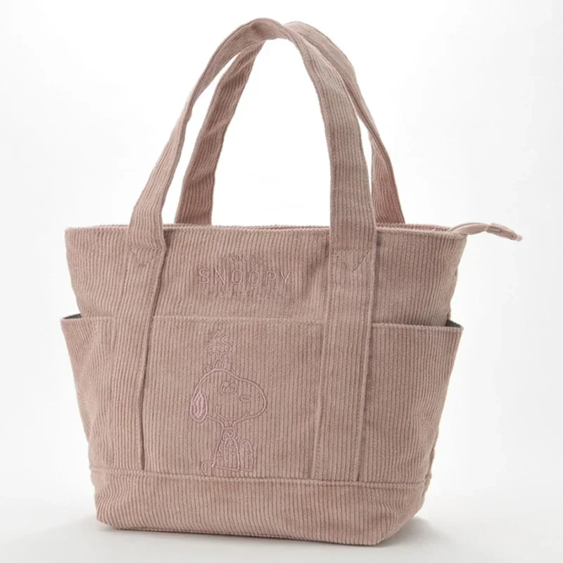 Disney série bonito snoopy veludo sacola casual cem estudantes grande capacidade bolsa de ombro com zíper grande saco