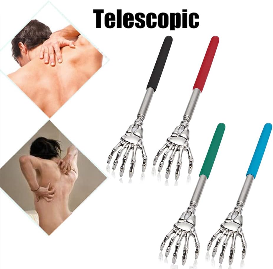 Rascador de espalda de acero inoxidable, masajeador telescópico para rascar, picazón extensible, productos de salud feliz para ancianos, artesanías Hackle