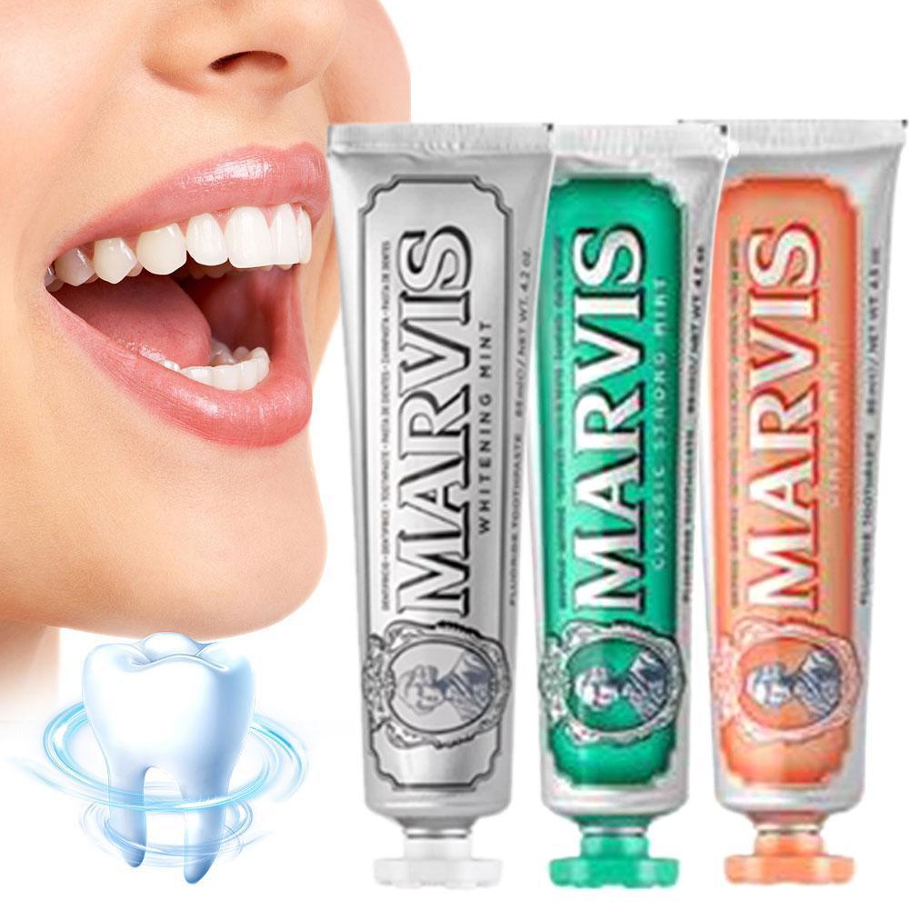 75/85ml マービス ホワイトニング ミント歯磨き粉 口臭を消す 煙の汚れを除去する 歯を白くする 虫歯を予防する フローラル歯磨き粉