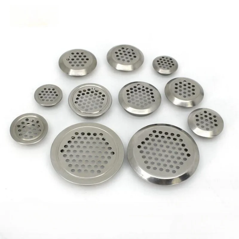 10 Cái/lốc 30Mm/35Mm/40Mm/43Mm/65Mm Thép Không Gỉ Lỗ Thông Khí tủ Trang Trí Tủ Respiradero Vòng Hệ Thống Thông Gió