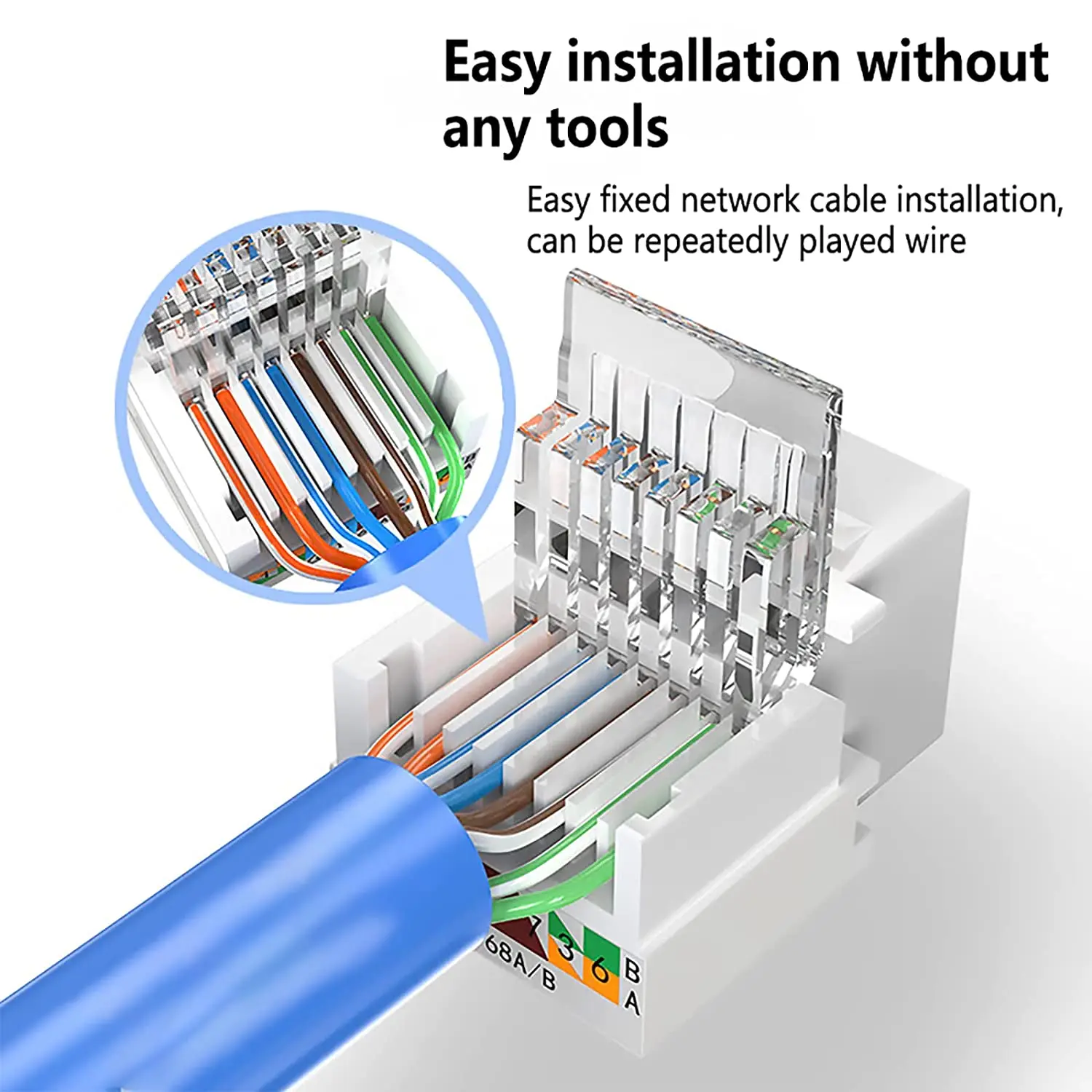1 шт., разъем-переходник для модуля Keystone Cat5e Cat6