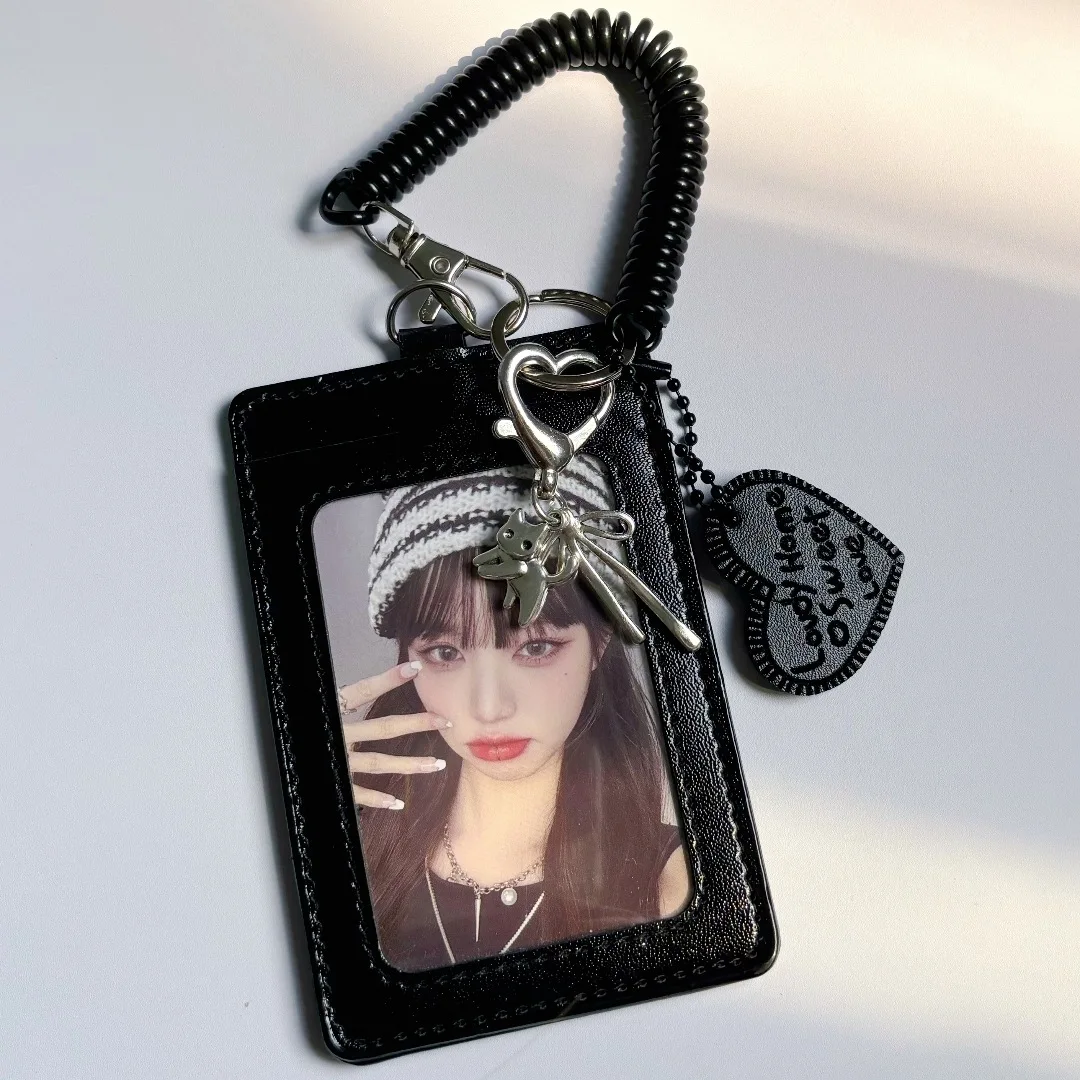 Nowy album na karty kolekcjonerskie Pu Black, etui na karty Kpop z Koreańczyków, brelok, zawieszka, folia ochronna, okładka na karty do gier z zdjęciami idolów.