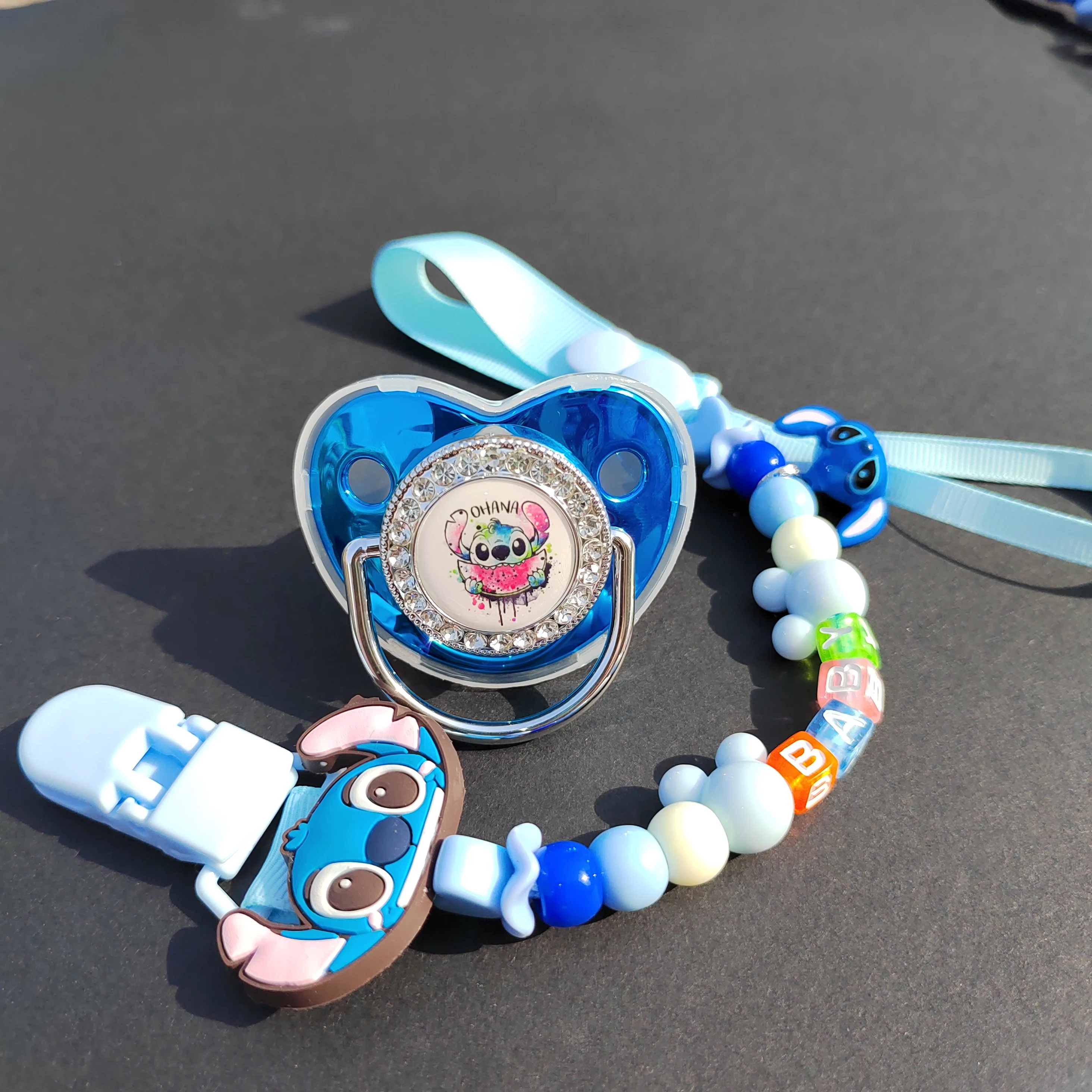 Disney Bán Bé Núm Vú Và Núm Vú Giả Kẹp BPA Free BPA Thời Dẻo Silicone Cho Em Bé Vàng Bling Sơ Sinh Giả Núm Vú