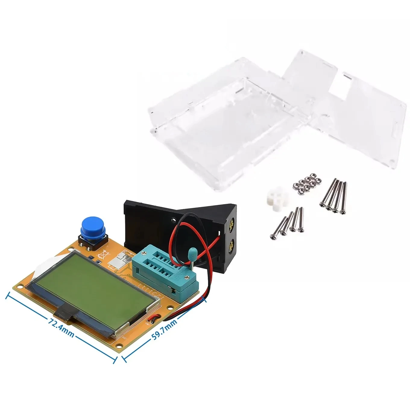 LCR-T4 เครื่องทดสอบทรานซิสเตอร์แบบกราฟิกตัวเก็บประจุตัวต้านทาน ESR ไทริสเตอร์จอแสดงผล LCD