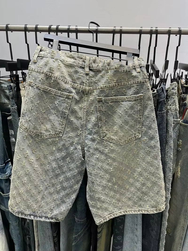 Mode lässig Sommer hellblau Distressed Männer Denim Shorts Smart Straight Leg lockern männliche High Street Nische Design Tide Shorts