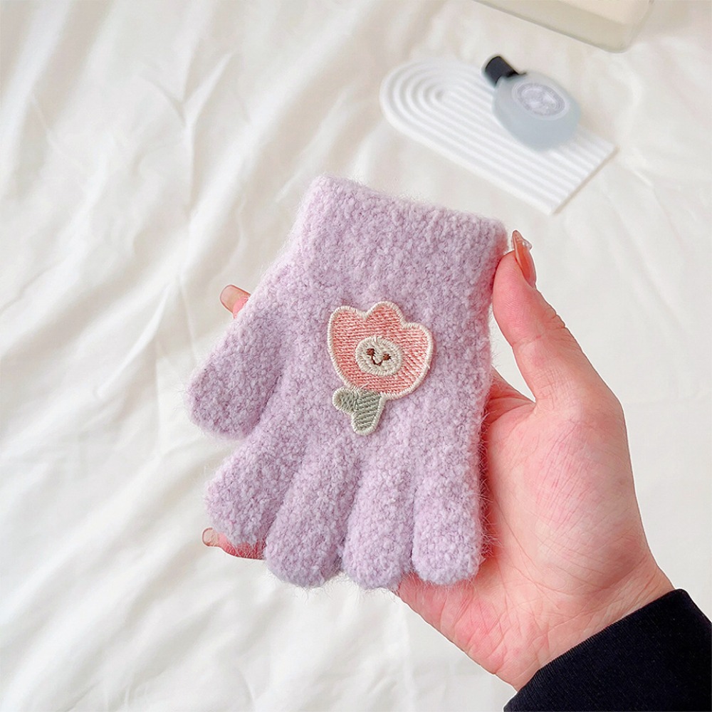 Guantes elásticos para niños y bebés, manoplas de dedo completo a prueba de frío, terciopelo grueso, mitones cálidos, Otoño e Invierno