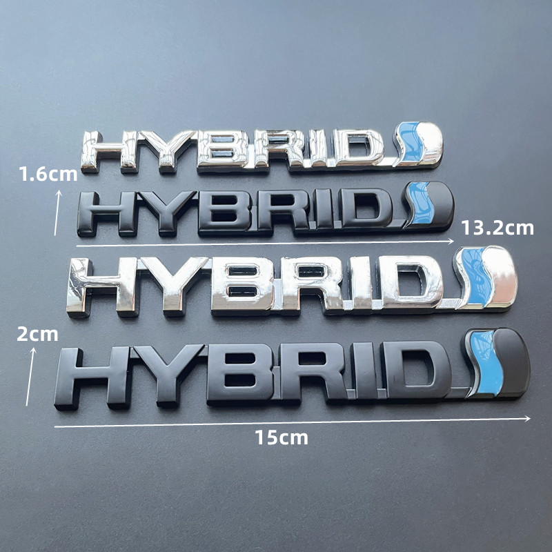 3D メタルハイブリッドロゴサイドフェンダーリアトランクエンブレムバッジ車のステッカーデカールトヨタプリウスカムリクラウンオーリス Rav4s TRD