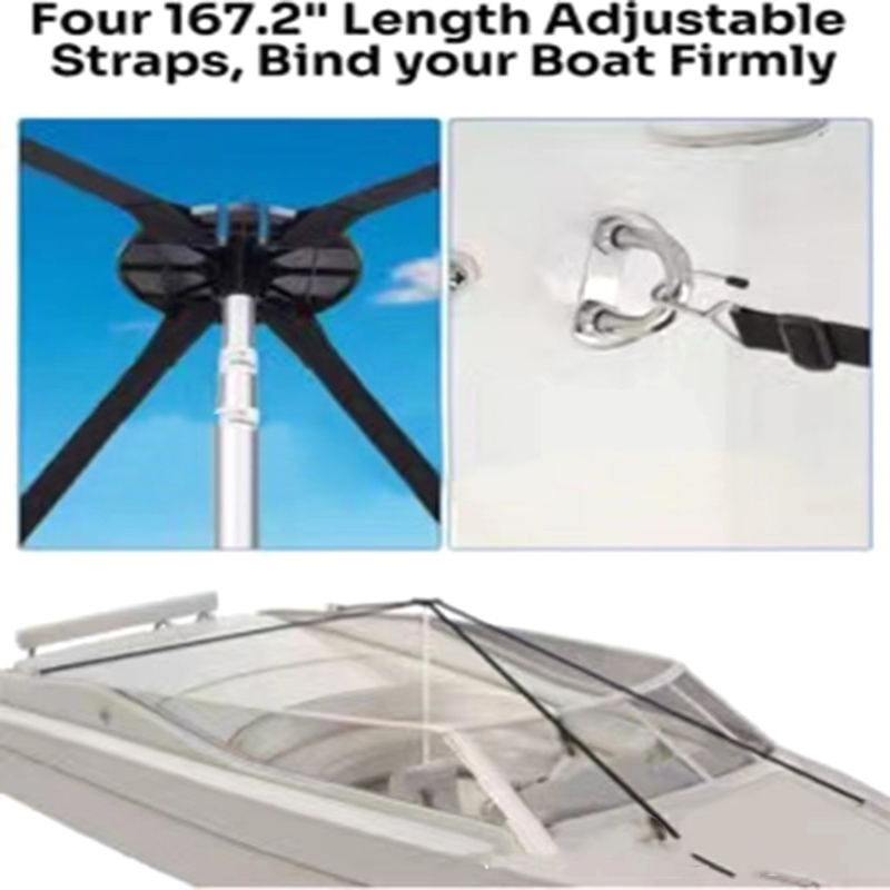 Correas resistentes a la intemperie para toldo superior de barco, correas marinas ajustables con bucle, ganchos a presión de acero inoxidable para canoa y dosel