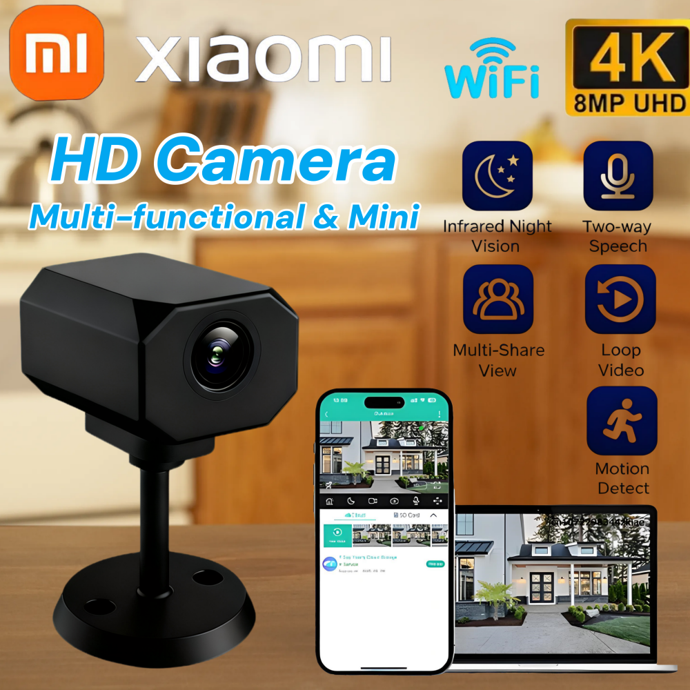 Xiaomi 4K HD WiFi Security Camera for Home Mini Smart Indoor IP Surveillance with APP Remote Monitoring Portable Design 2025