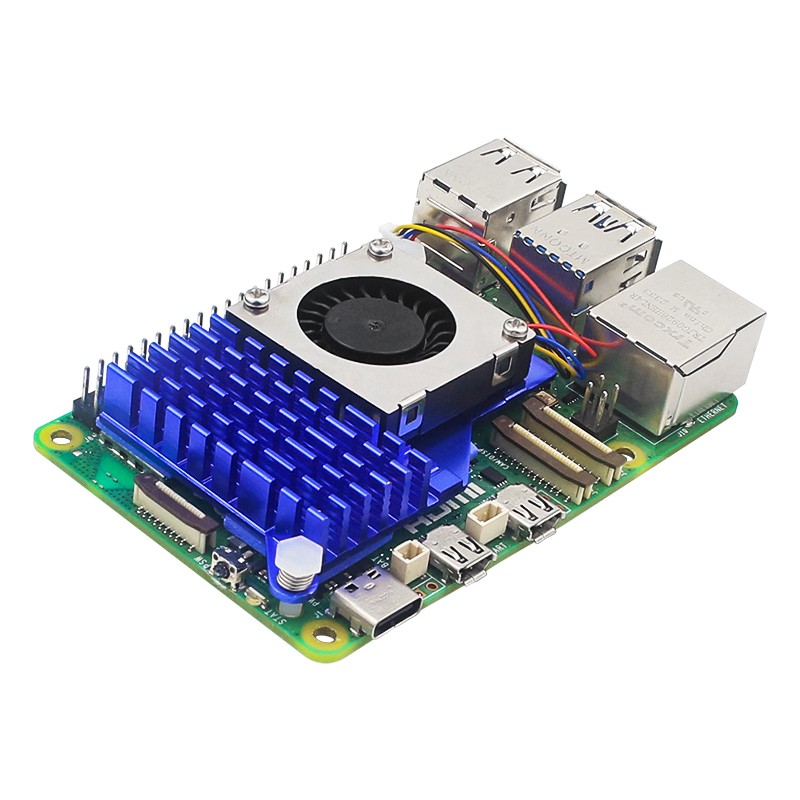Raspberry pi 5 refrigerador ativo dissipador de calor de alumínio velocidade pwm ventilador ajustável preto prata azul radiador de refrigeração para rpi 5 pi5