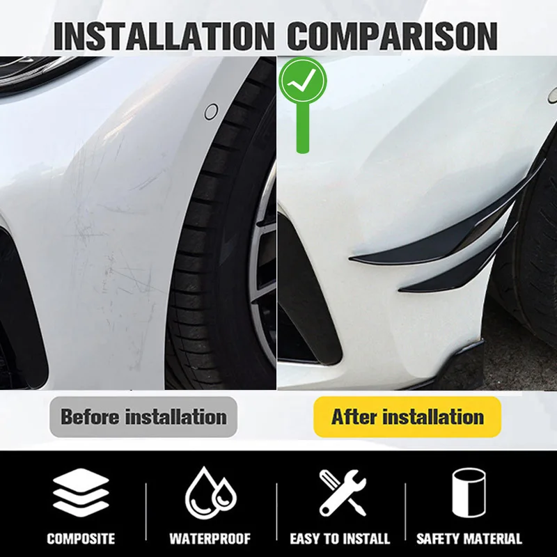 6 stücke Universal Frontschürze Lip Dekoration Diffusor Splitter Flossen Körper Spoiler Canards Wertigkeit Kinn Auto Tuning Canard