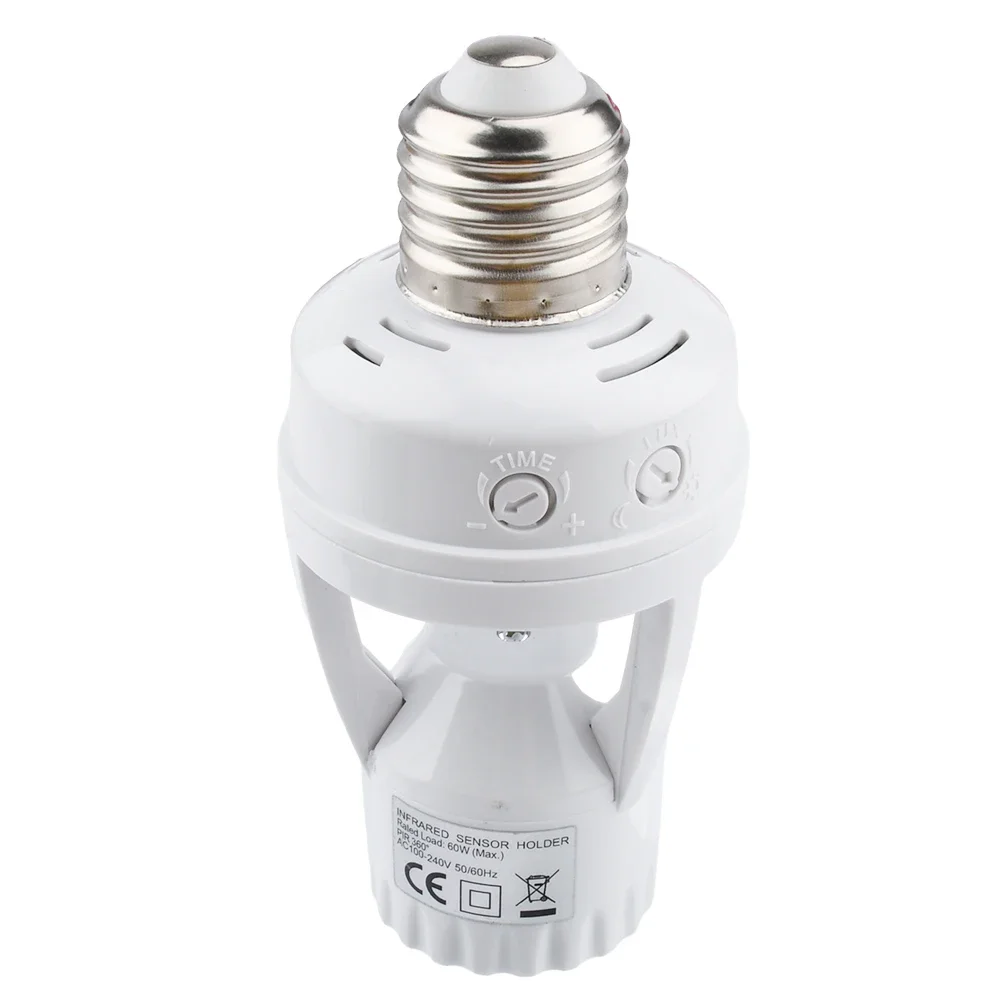 E27 enchufe 360 grados PIR inducción Sensor de movimiento infrarrojo bombilla inteligente interruptor de enchufe 110-220V adaptador de soporte de Base de lámpara