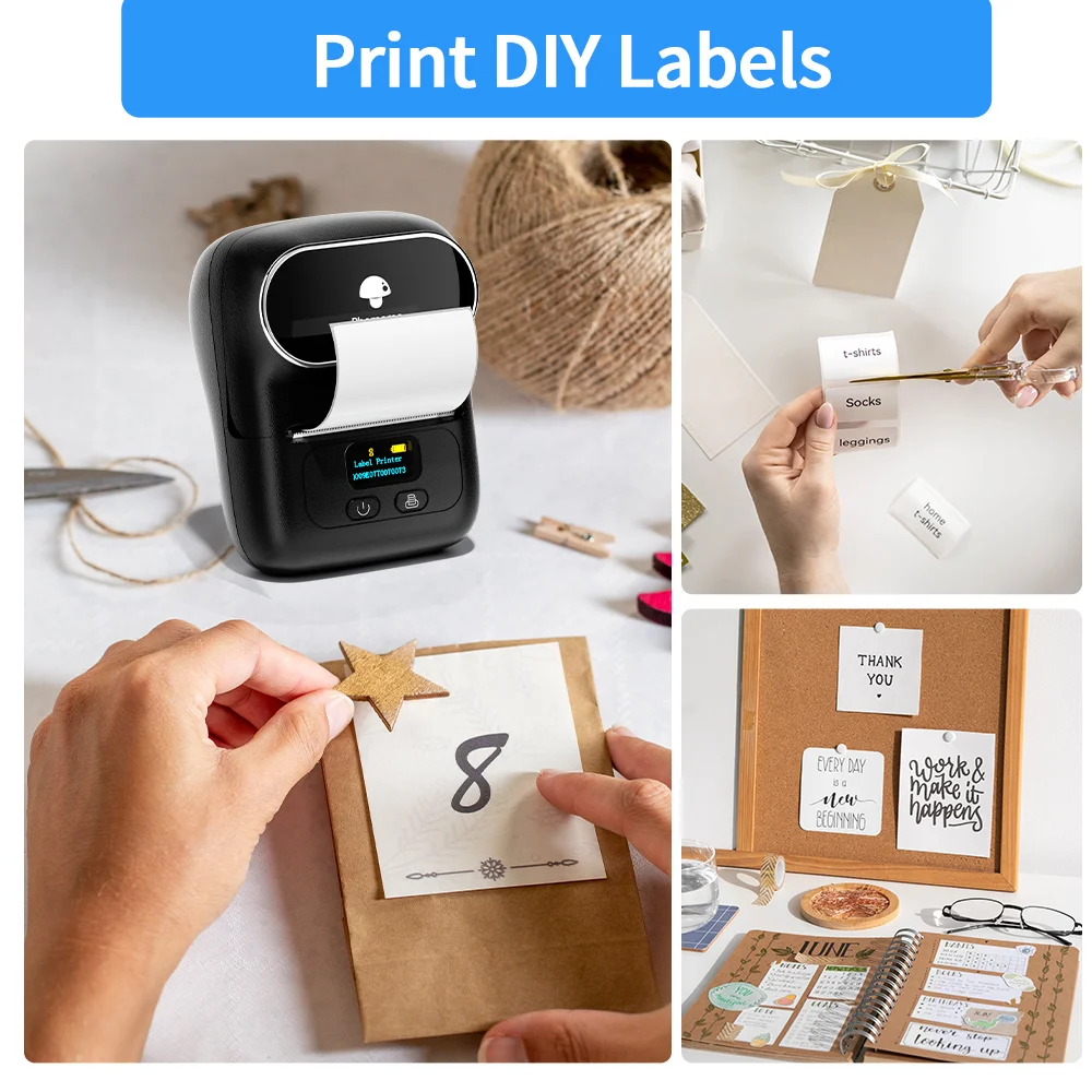 Phomemo M110 Mini tragbarer Thermodrucker Selbstklebender Aufkleber Etikettendrucker Taschendrucker Etikettendrucker Bluetooth Phomemo M110