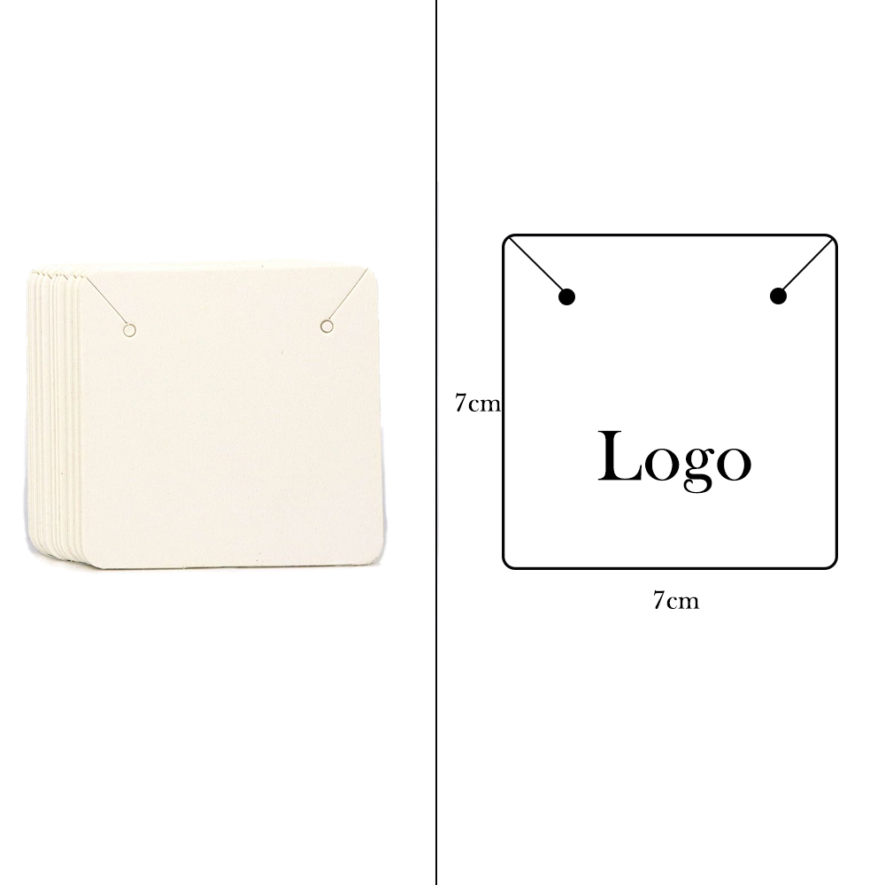 Papel Kraft personalizado para exhibición de Joyas, cartón para pendientes, tarjetas, collares, paquetes de soporte, 19 tamaños, 100 piezas