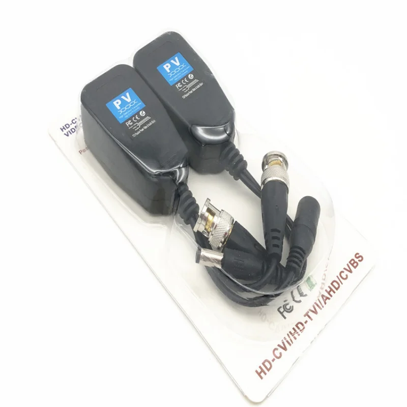 5 pares (10 uds) transceptor Balun de alimentación de vídeo BNC coaxial CCTV a conector CAT5e 6 RJ45 Cables de transmisión HJ55